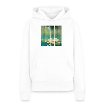 Seerosen - Frauen Premium Bio Hoodie - Weiß - Vorne - Julia (174cm)