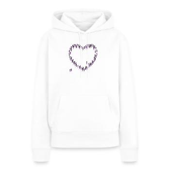 Menschenmenge Herz Zusammenhalt Gemeinschaft lila - Frauen Premium Bio Hoodie - Weiß - Vorne - Julia (174cm)