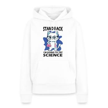 Résignation - J’essaie la science - Sweat à capuche Premium bio Femme - blanc - Devant - Julia (174cm)