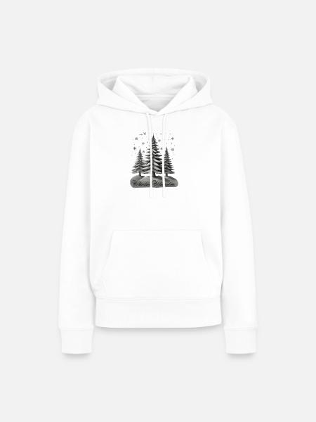 Winter Wunder – Tannen im Schnee - Frauen Premium Bio Hoodie - Weiß