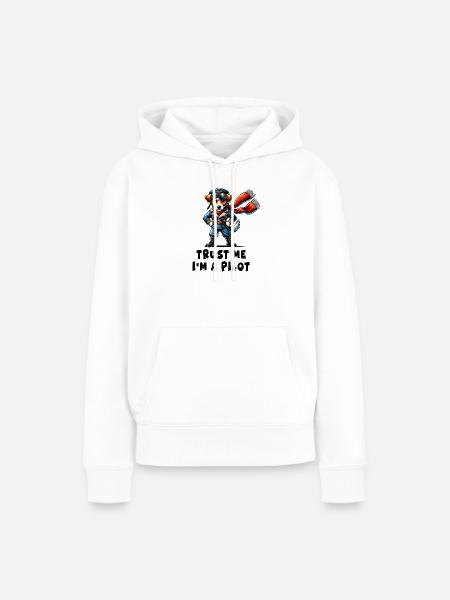 Jack Russell Terrier Pilot - Frauen Premium Bio Hoodie - Weiß