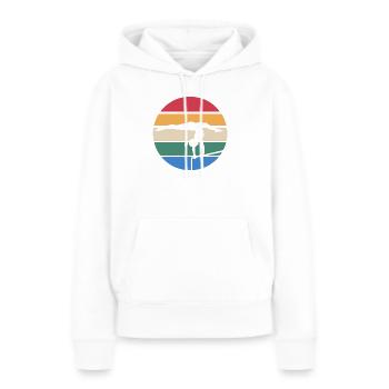 Sonnenuntergangssilhouette auf Schwebebalken - Frauen Premium Bio Hoodie - Weiß - Vorne - Julia (174cm)