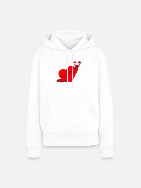 Liebe Schnecke - Frauen Premium Bio Hoodie - Weiß