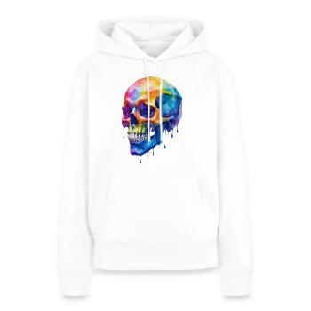 Totenkopf bunt - Frauen Premium Bio Hoodie - Weiß - Vorne - Julia (174cm)