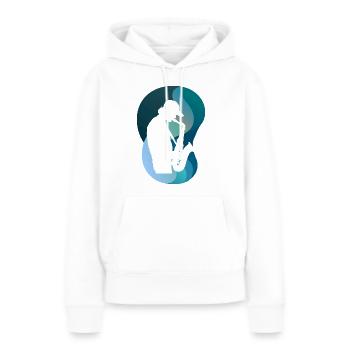 Saxophoniste de jazz Brass Band Musique - Sweat à capuche Premium bio Femme - blanc - Devant - Julia (174cm)