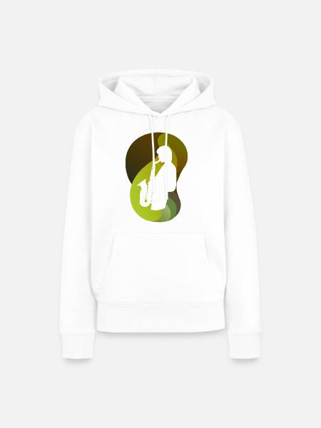 Saxophonist - Frauen Premium Bio Hoodie - Weiß