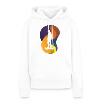 Planche à roulettes Kickflip Patinage - Sweat à capuche Premium bio Femme - blanc - Devant - Julia (174cm)