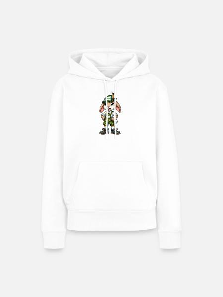 Bayerischer Hase - Frauen Premium Bio Hoodie - Weiß