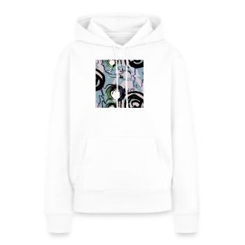 Formes dessinées à la main - Sweat à capuche Premium bio Femme - blanc - Devant - Julia (174cm)