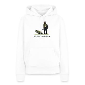 EXE AUSFÜHREN Lustiges Nerd IT Pixel Echse Design - Frauen Premium Bio Hoodie - Weiß - Vorne - Julia (174cm)