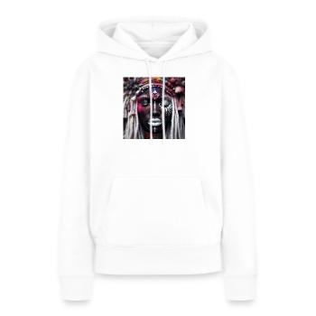 Divinité Africaine - Sweat à capuche Premium bio Femme - blanc - Devant - Julia (174cm)