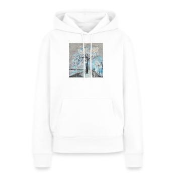 hiver - Sweat à capuche Premium bio Femme - blanc - Devant - Julia (174cm)