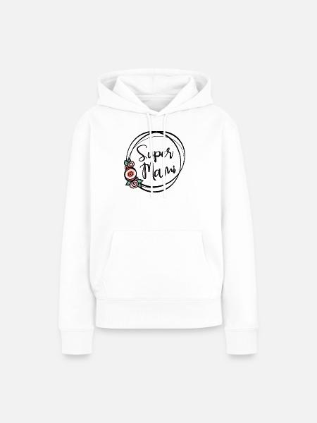 Super Mami - Frauen Premium Bio Hoodie - Weiß