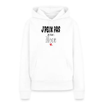 J'Peux Pas Je suis Nièce - Sweat à capuche Premium bio Femme - blanc - Devant - Julia (174cm)