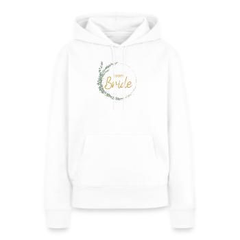 Team Bride! Eukalyptus-Kranz, personalisierbar - Frauen Premium Bio Hoodie - Weiß - Vorne - Julia (174cm)