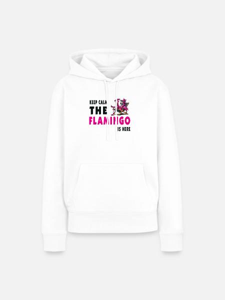 Keep Calm – Flamingo Style - Frauen Premium Bio Hoodie - Weiß