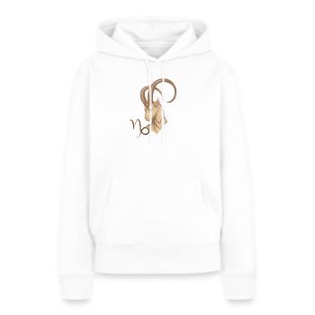Sternzeichen Steinbock - Frauen Premium Bio Hoodie - Weiß - Vorne - Julia (174cm)