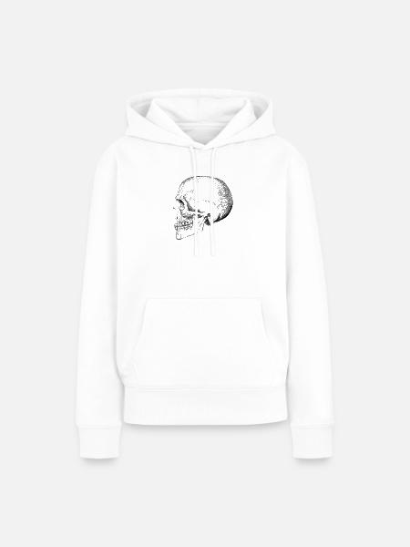 Schädel - Frauen Premium Bio Hoodie - Weiß
