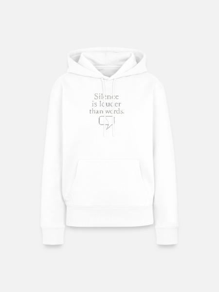 Stilvolles Zitat mit Sprechblasengrafik - Frauen Premium Bio Hoodie - Weiß