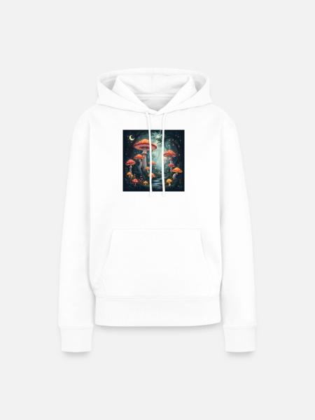 Mushroom Forest - Frauen Premium Bio Hoodie - Weiß