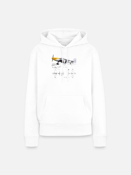 P-51 - Frauen Premium Bio Hoodie - Weiß