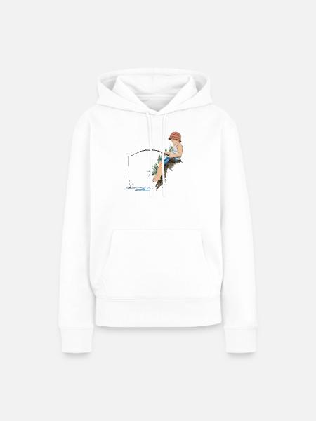 Angler - Frauen Premium Bio Hoodie - Weiß