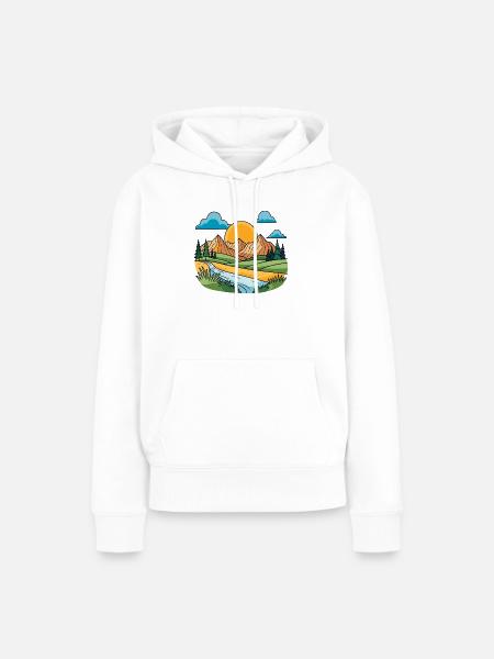 Bunte Berge - Frauen Premium Bio Hoodie - Weiß