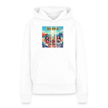 Boire jusqu’à ce que le soleil rit - Sweat à capuche Premium bio Femme - blanc - Devant - Julia (174cm)