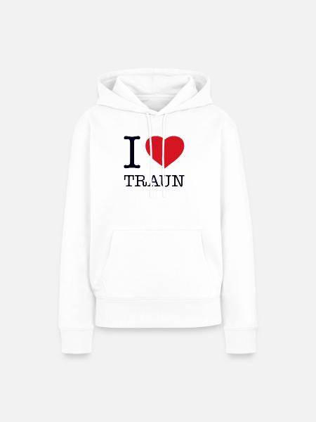 I Love Traun - Frauen Premium Bio Hoodie - Weiß