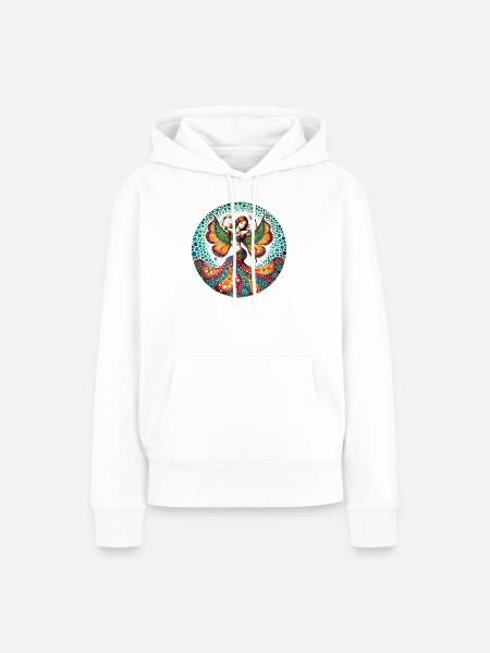 Lebhafte Schmetterlingsbauchtänzerin - Frauen Premium Bio Hoodie - Weiß