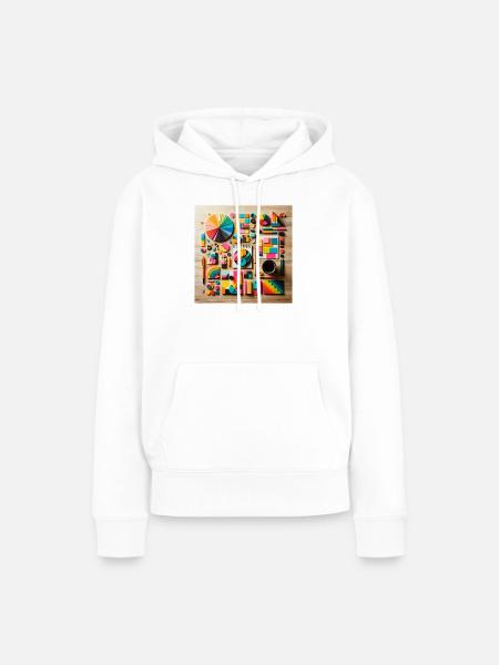 Abstrakte Komposition aus farbigen Formen - Frauen Premium Bio Hoodie - Weiß