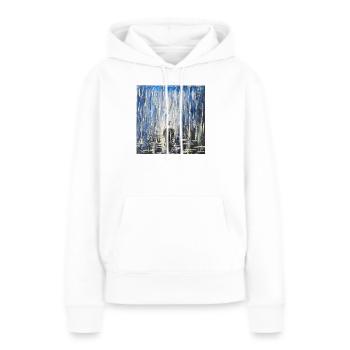 Paysage urbain abstrait avec atmosphère de nuit pluvieuse - Sweat à capuche Premium bio Femme - blanc - Devant - Julia (174cm)