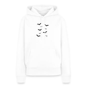 Fledermaus Schwarm Silhouette Illustration - Frauen Premium Bio Hoodie - Weiß - Vorne - Julia (174cm)