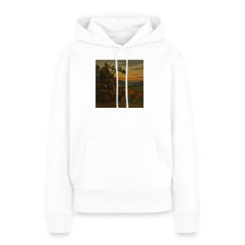 Die Ruhe nach dem Sturm - Frauen Premium Bio Hoodie - Weiß - Vorne - Julia (174cm)