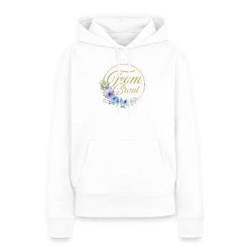 Team Braut! Kreis, Floral, Blau, Lila, Gold - Frauen Premium Bio Hoodie - Weiß - Vorne - Julia (174cm)