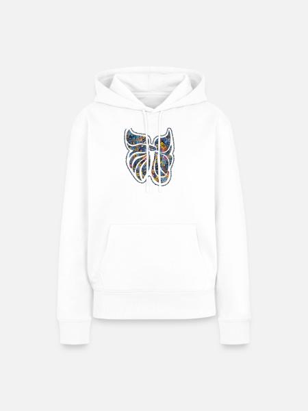 Küssende Vögel VVA1 - Frauen Premium Bio Hoodie - Weiß