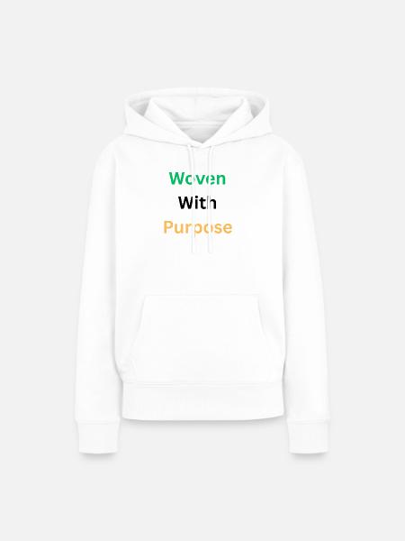 Gewebte Zweck-Inspirationsgrafik - Frauen Premium Bio Hoodie - Weiß