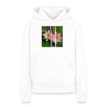 Seerosen Blüten im Wasser - Frauen Premium Bio Hoodie - Weiß - Vorne - Julia (174cm)