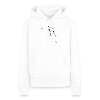 Hochsprung - Frauen Premium Bio Hoodie - Weiß - Vorne - Julia (174cm)