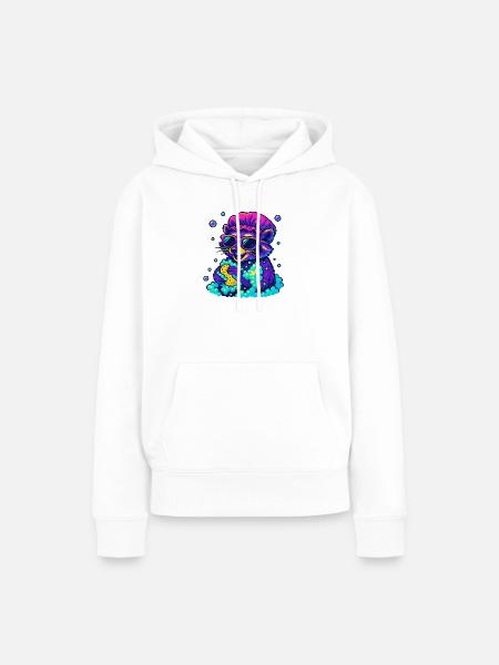 Neon Waschbär - Frauen Premium Bio Hoodie - Weiß