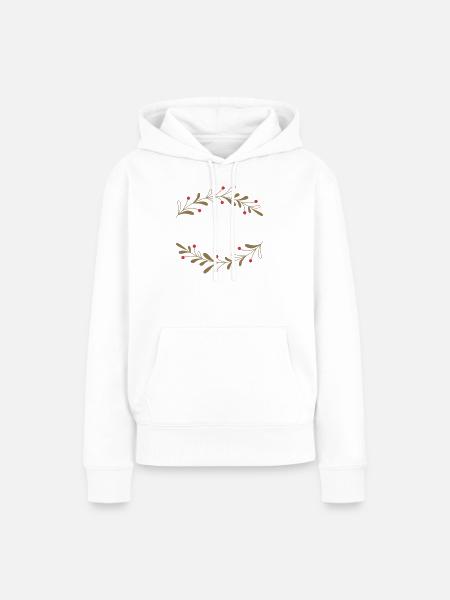 Filigraner Herbstlaubkranz - Frauen Premium Bio Hoodie - Weiß