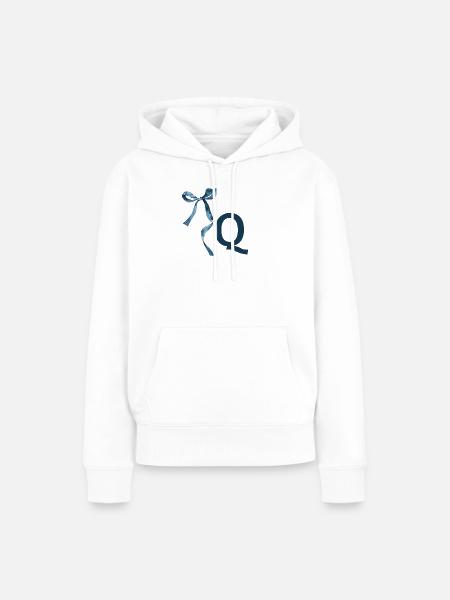 Monogram q Geschenkidee - Frauen Premium Bio Hoodie - Weiß