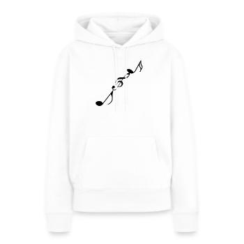 Notes de musique - Sweat à capuche Premium bio Femme - blanc - Devant - Julia (174cm)