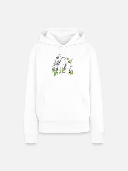 Gorilla - Frauen Premium Bio Hoodie - Weiß