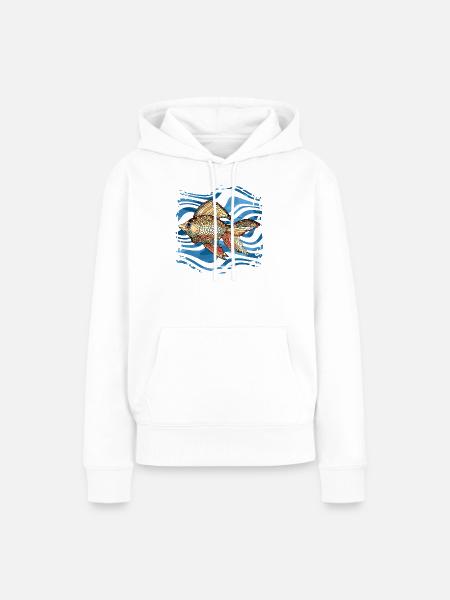 Fisch - Frauen Premium Bio Hoodie - Weiß