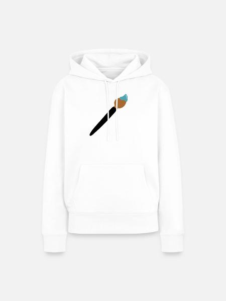 Pinsel - Frauen Premium Bio Hoodie - Weiß