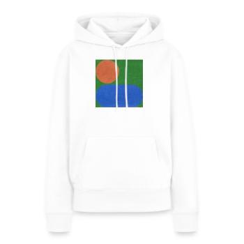 Orange Kreis und Blaues Rechteck - Frauen Premium Bio Hoodie - Weiß - Vorne - Julia (174cm)