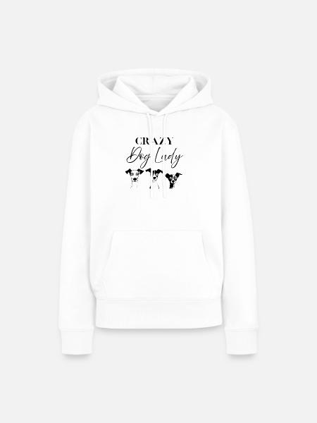 Lustiger Spruch für alle Frauen mit Hund - Frauen Premium Bio Hoodie - Weiß
