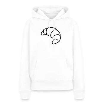 Croquis de croissant – Motif du petit-déjeuner français - Sweat à capuche Premium bio Femme - blanc - Devant - Julia (174cm)