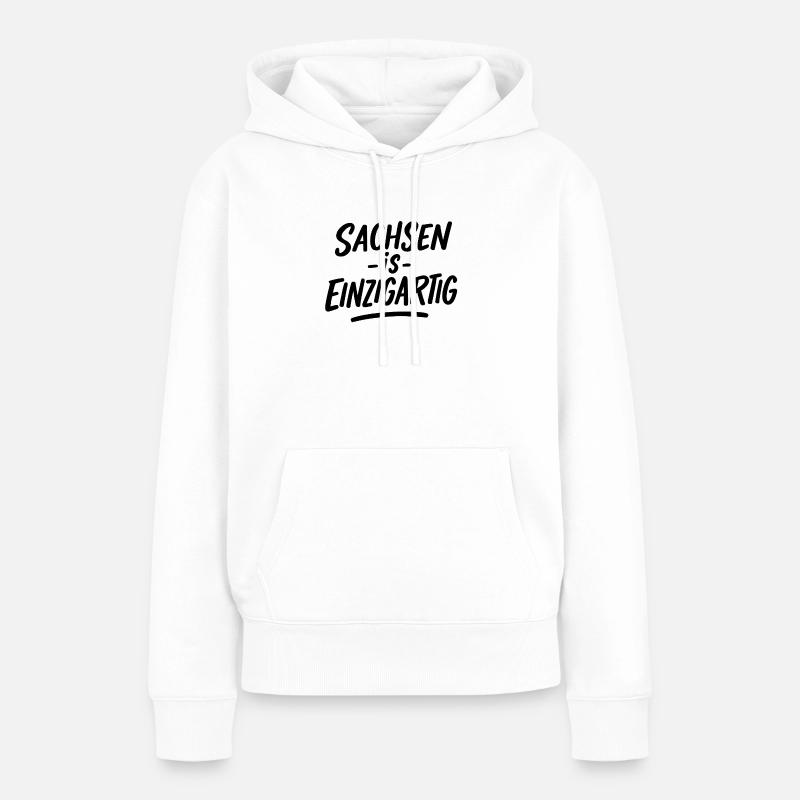 Sachsen_is_Einzigartig - Sweat à capuche Premium bio Femme - blanc